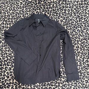 Banana Republic Black Button-Front Dress Shirt